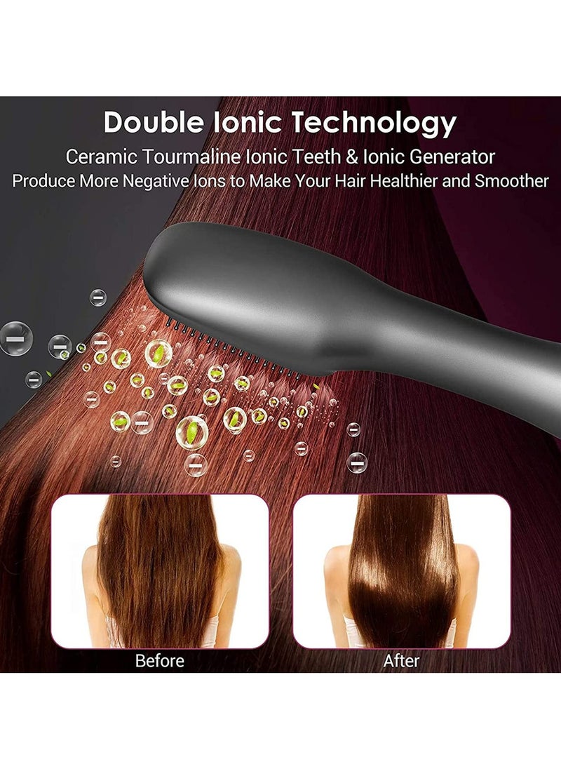 RUKYU - 3 In 1 Hair Dryer Brush & Straightener Brush, Professional 1200W Powerful Ceramic Tourmaline Ionic Hot Air Brush, 3 Heat/2 Speed Settings One Step Hair Dryer And Styler For All Hair Types - Image 1