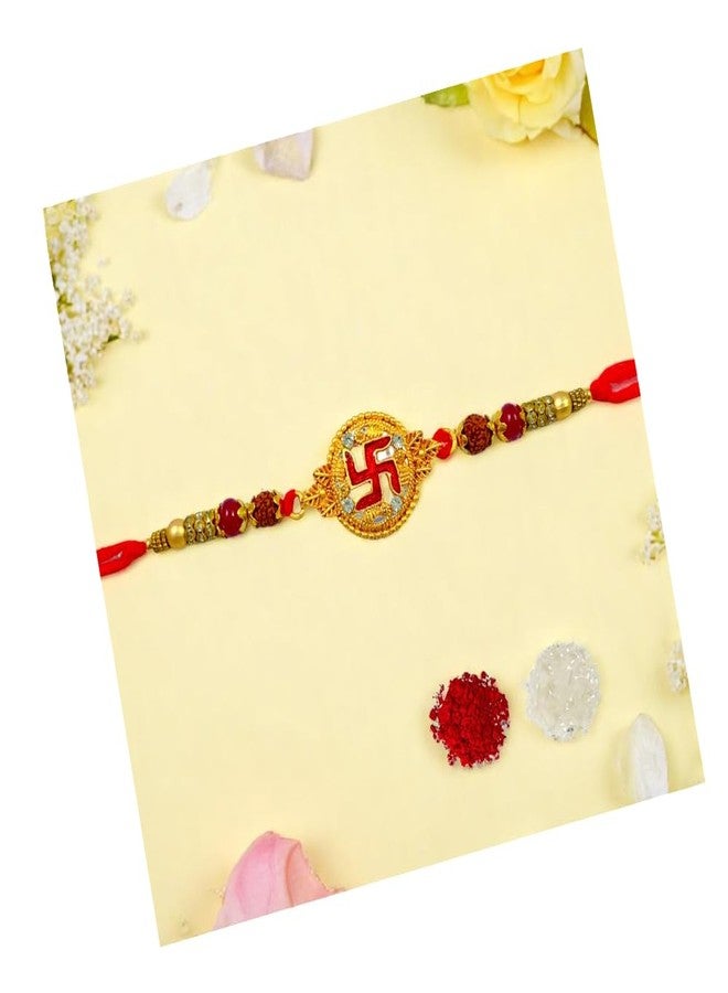 Sesonby Bhai Bhabhi Rakhi With Roli Chawal Swastik Moli Thread Rakhi For Brother kids boys and girls #R286 - Image 1