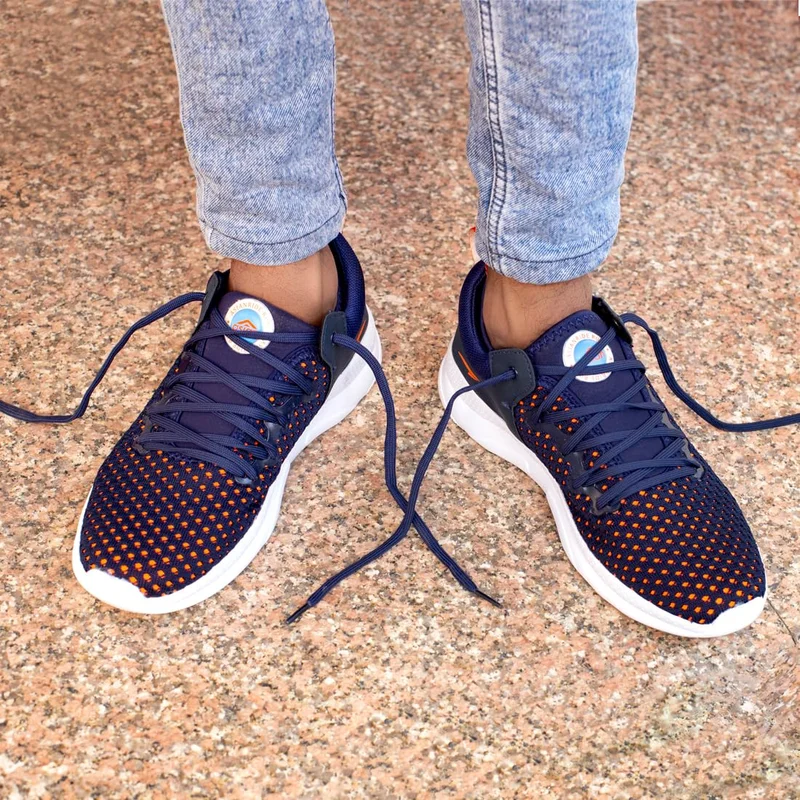 Asian Men's Running Shoes in Navy and Orange for Men and Boys