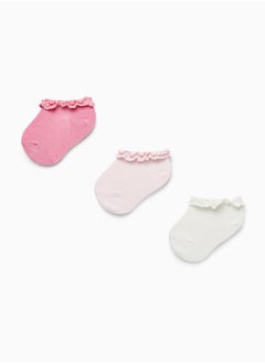 زيبي Zippy Pack Of 3 Pairs Of Socks With Lace For Baby Girls  - Image 3