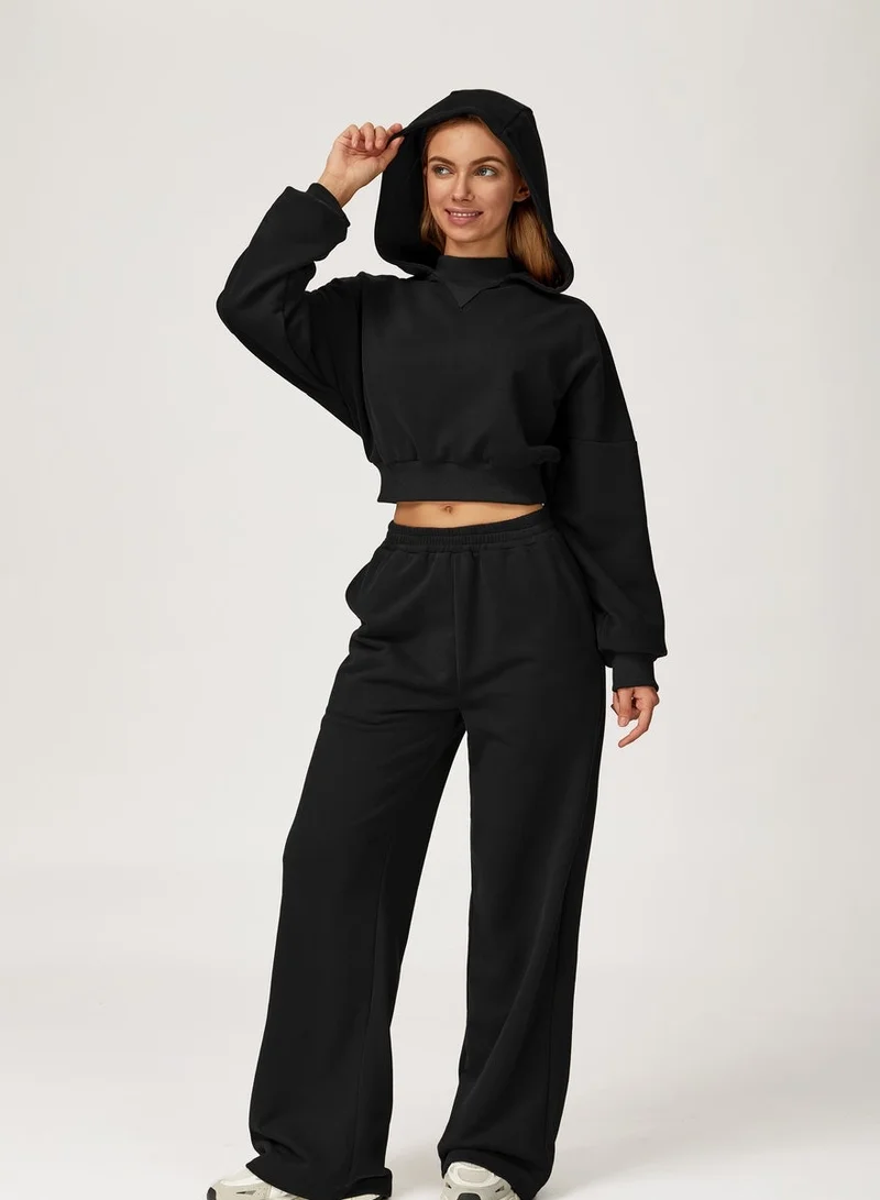 KAWN.YOGA Licorice Black High Neck Light Sweatshirt for Women | Best Price UAE