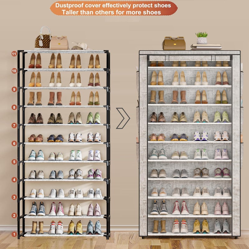 OYREL Shoe Rack 10Tier Large Capacity 50-56Pairs Beautiful Tall Shoe Shelf Free Standing Storage Cabinet Entryway Closet - Image 4