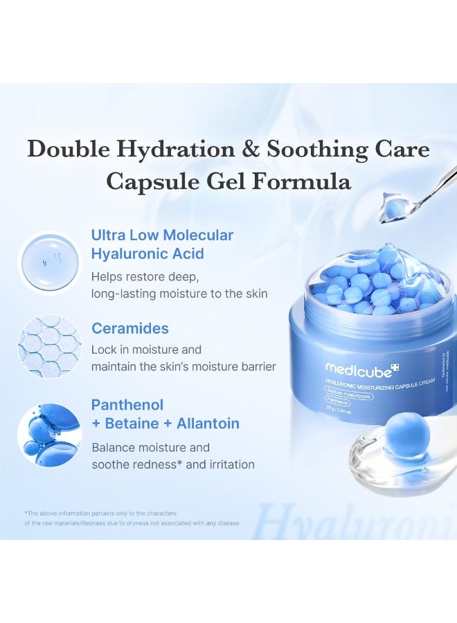 medicube Hyaluronic Acid Capsule Cream | 120H Long-Lasting Hydration, Barrier Care & Calming Daily Facial Moisturizer | With Hyaluronic Acid, Panthenol & Ceramides | 55g - Image 3