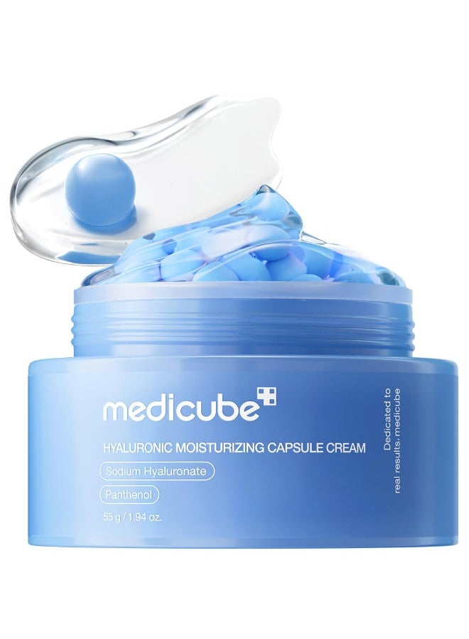 medicube Hyaluronic Acid Capsule Cream | 120H Long-Lasting Hydration, Barrier Care & Calming Daily Facial Moisturizer | With Hyaluronic Acid, Panthenol & Ceramides | 55g - Image 1