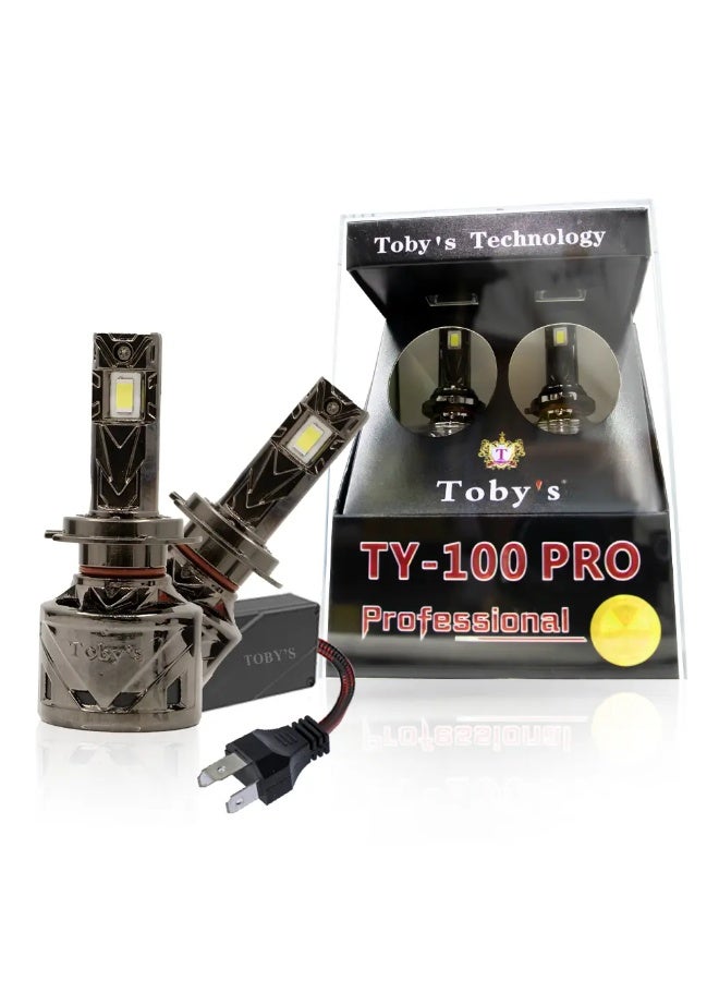 Toby's Tobys TY100 PRO 2 Pieces Car LED Headlight Bulbs Original 100W Power 10000 Lumens With Color Temperature 6500K-H7