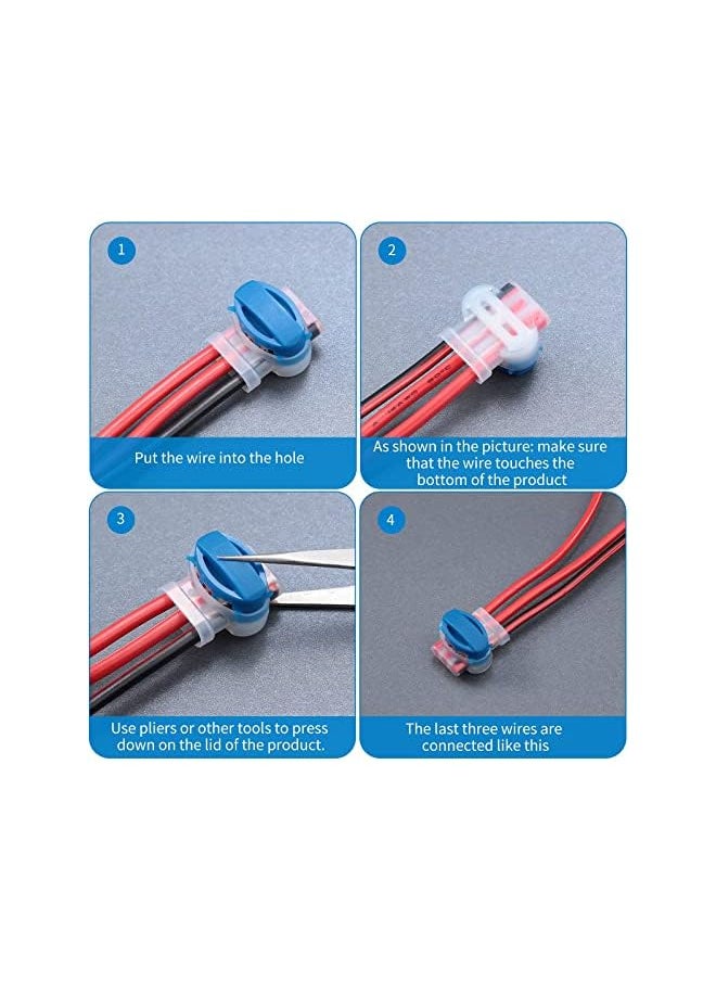 PROMASS 3 Way Wire Connectors Locks Wire Connectors Electrical,Moisture Resistant and Flame Retardant Nylon Insulated Connector for 22-14 AWG,Cables Robotic Lawn Mowers Irrigation Applications(60 Pieces)  - Image 5