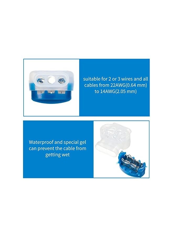 PROMASS 3 Way Wire Connectors Locks Wire Connectors Electrical,Moisture Resistant and Flame Retardant Nylon Insulated Connector for 22-14 AWG,Cables Robotic Lawn Mowers Irrigation Applications(60 Pieces)  - Image 2