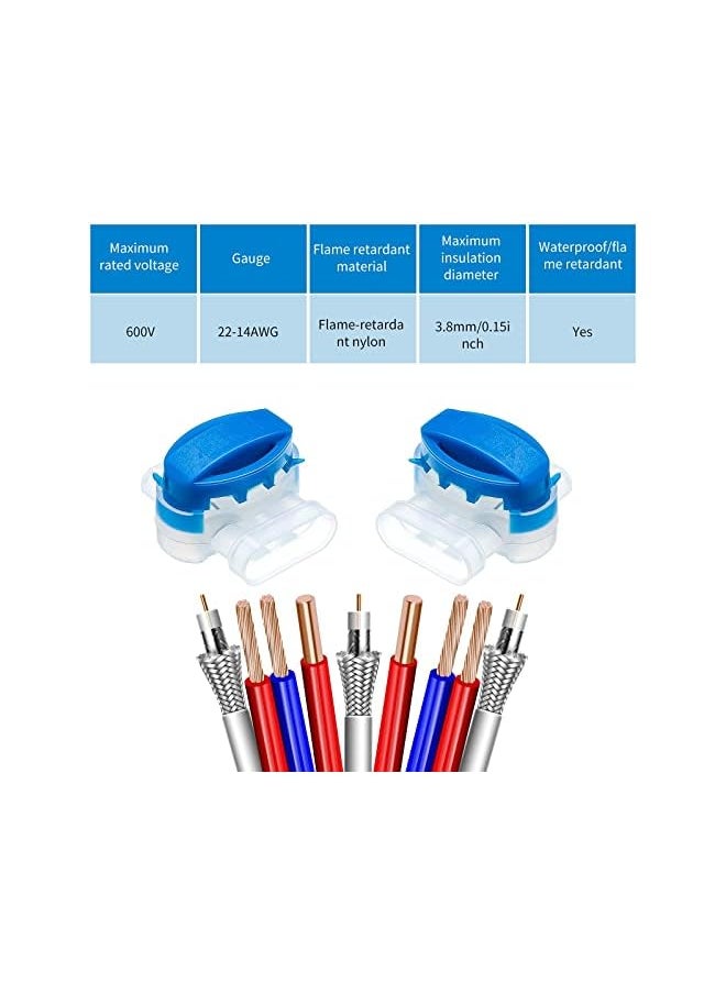PROMASS 3 Way Wire Connectors Locks Wire Connectors Electrical,Moisture Resistant and Flame Retardant Nylon Insulated Connector for 22-14 AWG,Cables Robotic Lawn Mowers Irrigation Applications(60 Pieces)  - Image 4