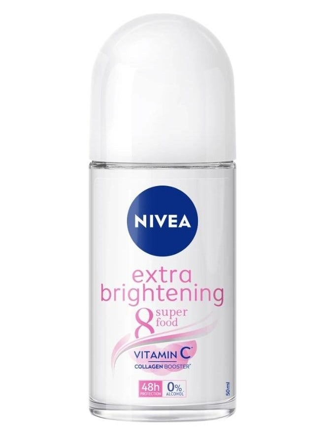 Nivea Two pieces of Nivea Roll on Extra Brightening Whitening Enhanced with Collagen & Vitamin C 50 ml - Image 2
