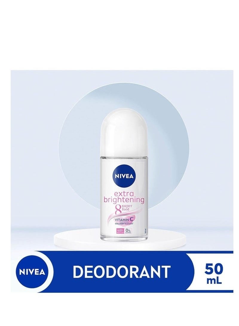 Nivea Two pieces of Nivea Roll on Extra Brightening Whitening Enhanced with Collagen & Vitamin C 50 ml - Image 3