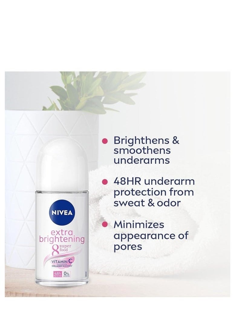 Nivea Two pieces of Nivea Roll on Extra Brightening Whitening Enhanced with Collagen & Vitamin C 50 ml - Image 5