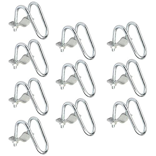 eoere 10 PCS Cross-Connector Vertical Pipe Clip for 1-1/4" (1.25" OD) Round Tube, Crossover Tube Clamps for Farm, Greenhouse, Tripods - Image 1