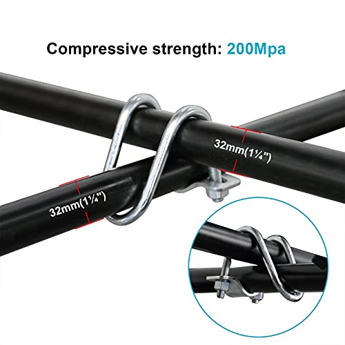 eoere 10 PCS Cross-Connector Vertical Pipe Clip for 1-1/4" (1.25" OD) Round Tube, Crossover Tube Clamps for Farm, Greenhouse, Tripods - Image 3