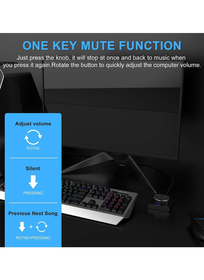 GGOOT PC Volume Control Knob - PC Volume Control Knob | Mute Function and Spin Button Audio Adjuster Volume Controller for Win7/8/10/XP//Vista/Android/iOS  - Image 3