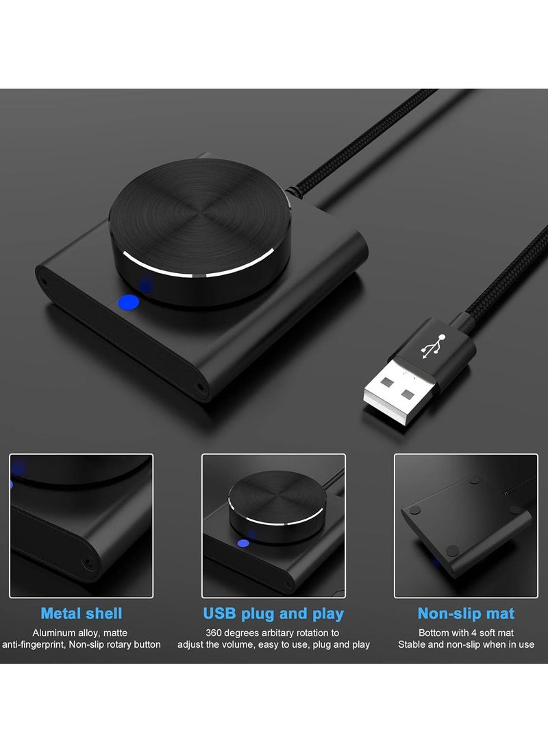 PC Volume Control Knob - PC Volume Control Knob | Mute Function and Spin Button Audio Adjuster Volume Controller for Win7/8/10/XP//Vista/Android/iOS