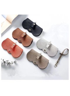 Generic 5 PCS Soft Leather Sunglasses Bag Eyeglass Protective Case Portable Anti-Scratch Sunglasses Pouch Anti-Stress Storage Bag with Lanyard for Women or Men Travel Home  - Image 1