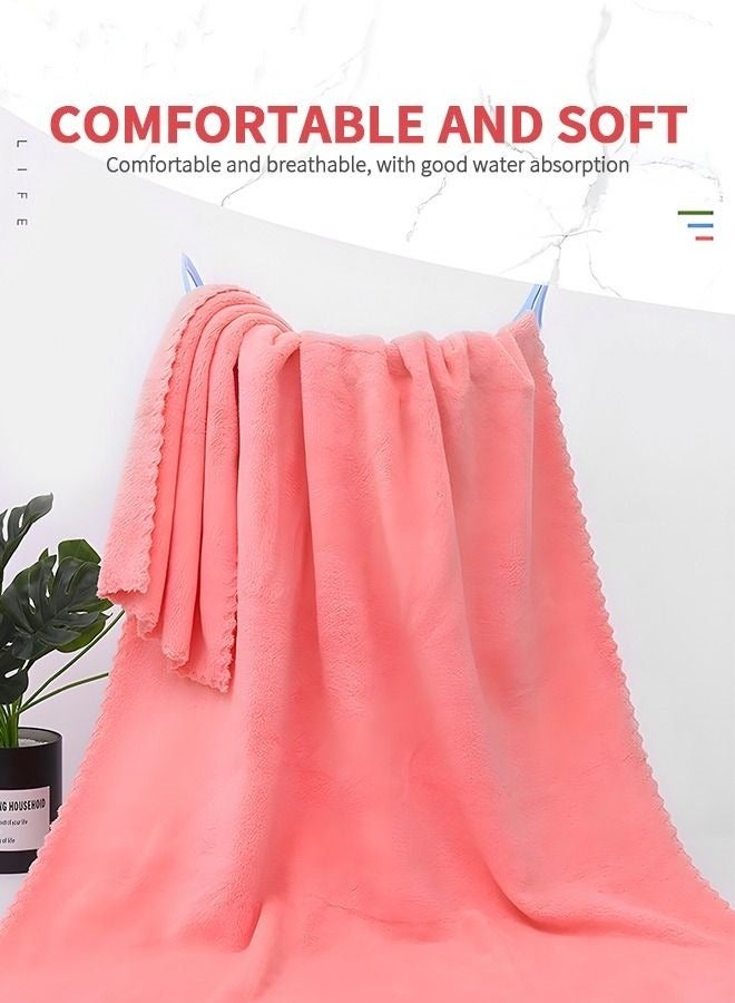 ميكسد 2 مجموعات من مناشف حمام ، مناشف حمام المرجان القطيفة مجموعة ( 1 + 1 منشفة حمام منشفة ) ، سوبر ماص ودائم منشفة مجموعة - Image 3