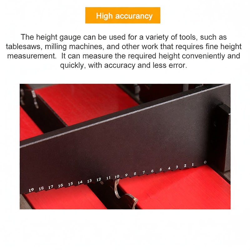 Depth Gauge for Router and TableSaw Aluminum Alloy Height Gauge Height Measuring Tool Measurement Depth Ruler - Image 4
