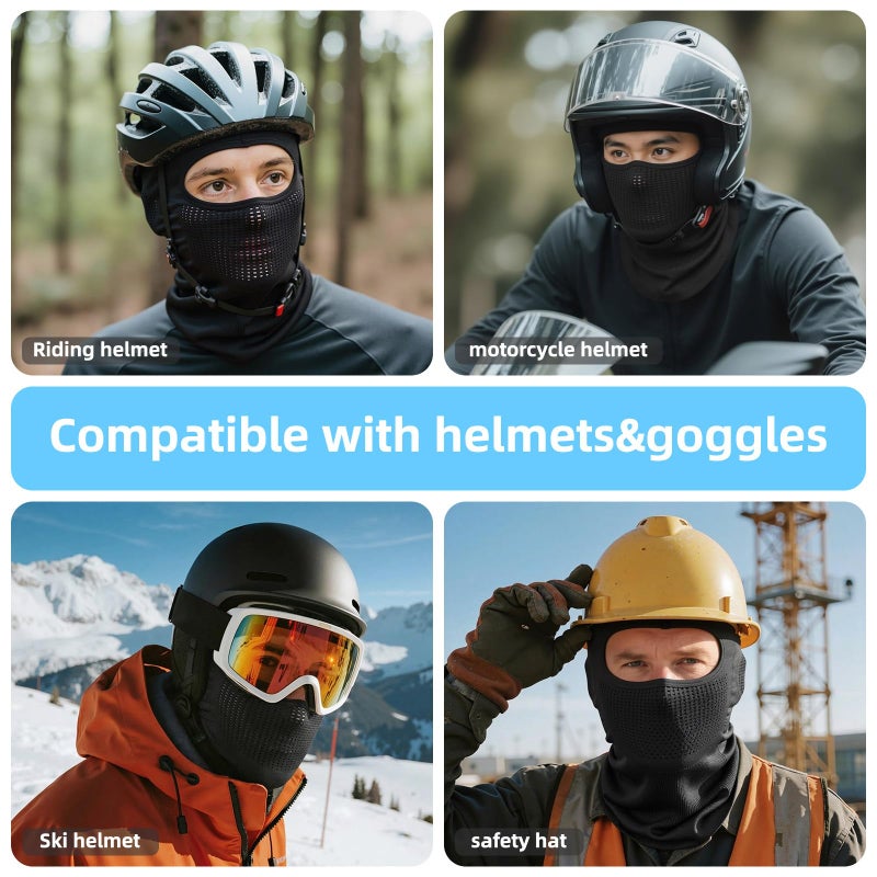 SPTSLFB Lightweight Motorcycle Balaclava for Men and Women - Ski Face Mask with Quick-Dry Lining for Skiing, Cycling, Hiking Army Green - Image 5
