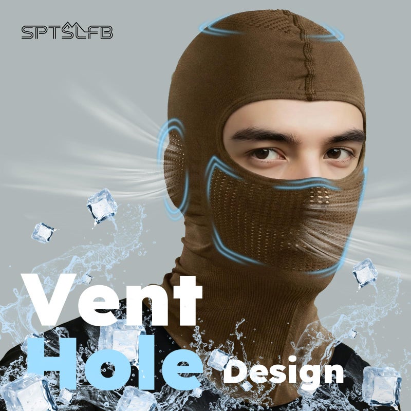 SPTSLFB Lightweight Motorcycle Balaclava for Men and Women - Ski Face Mask with Quick-Dry Lining for Skiing, Cycling, Hiking Army Green - Image 2