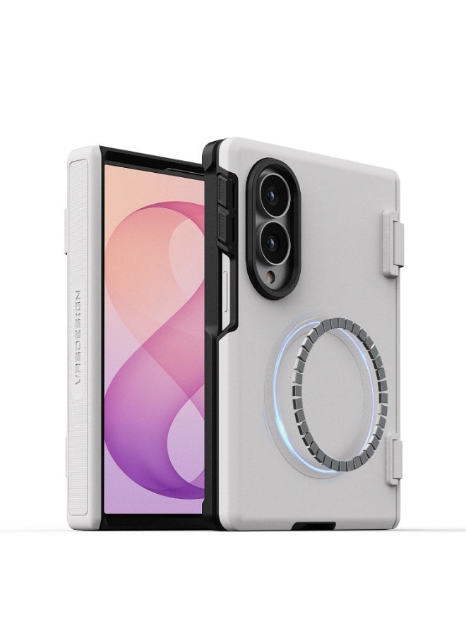 Terra Guard Modern Samsung Galaxy Z Fold 8 Case Cover [MagSafe Compatible] with Flex Hinge Protection - Cream