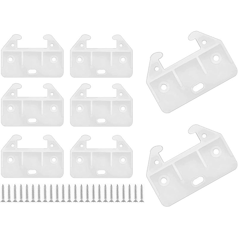 Aifeier ET Drawer Guides Plastic Drawer Track Rail Guide Brackets for Dresser Cabinet Closet Drawer, White, 16 PCS - Image 1