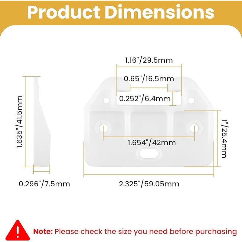 Aifeier ET Drawer Guides Plastic Drawer Track Rail Guide Brackets for Dresser Cabinet Closet Drawer, White, 16 PCS - Image 2