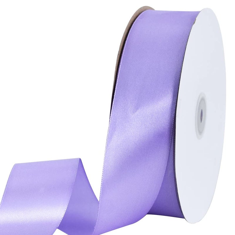 TONIFUL 112 Inch 40mm x 100 Yard Lavender Light Purple Wide Satin Ribbon Solid Fabric Ribbon for Gift Wrapping Chair Sash Valentines Day Wedding Birthday Party Decoration Craft Sewing Halloween