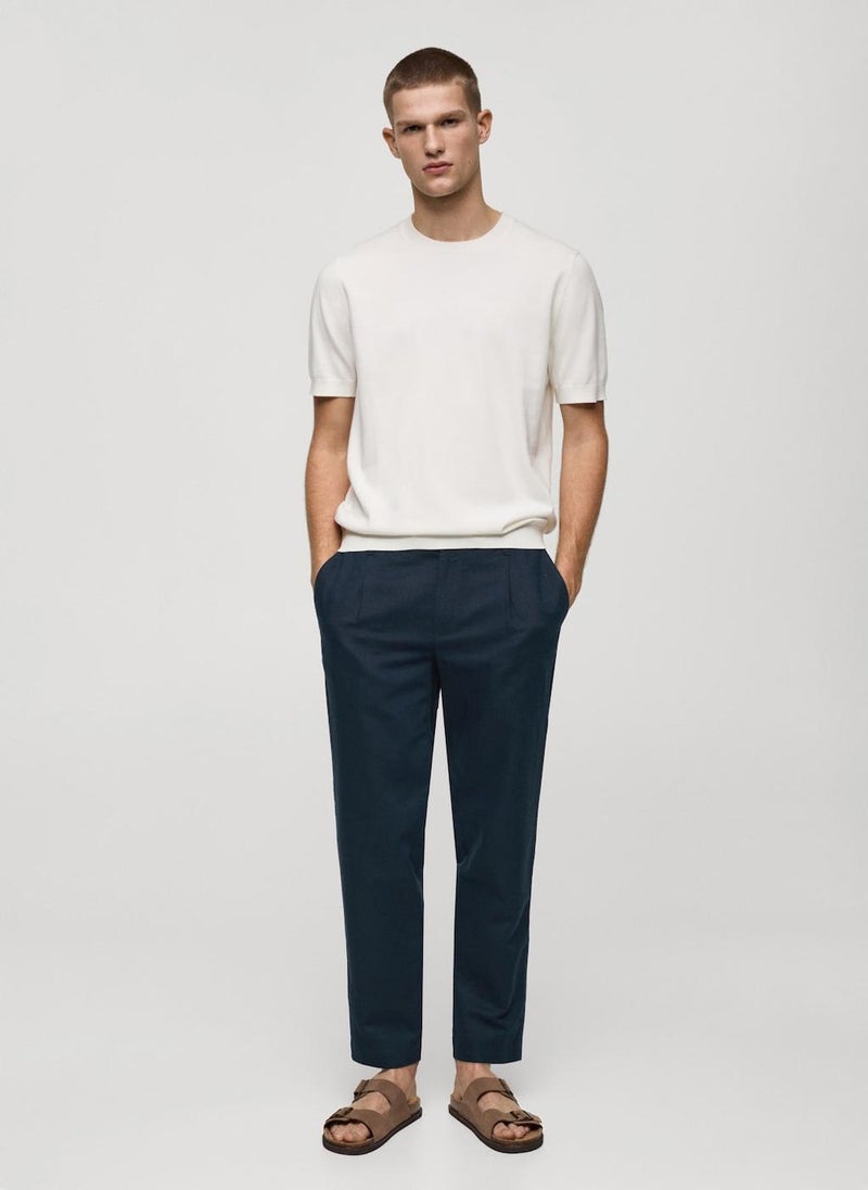 Mango Man - Casual Slim-Fit Drawstring Pants - Image 1