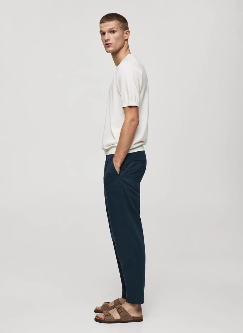 Mango Man Casual Slim-Fit Drawstring Pants