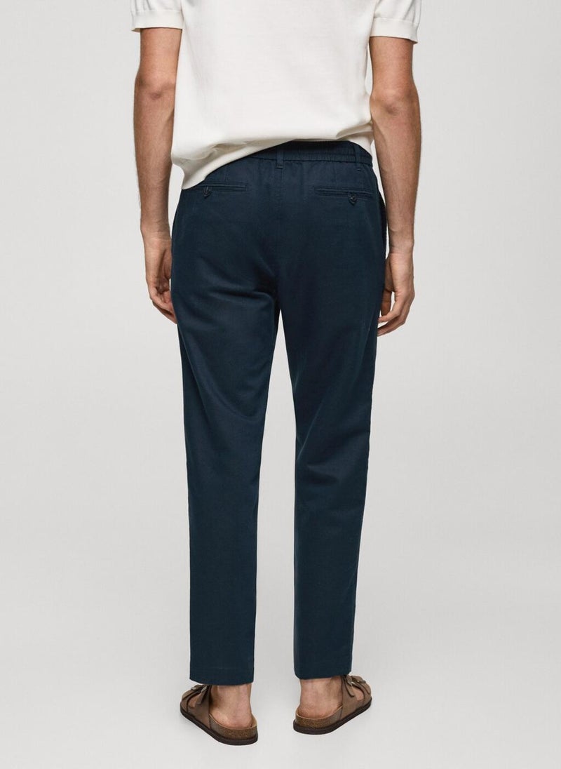Mango Man - Casual Slim-Fit Drawstring Pants - Image 1