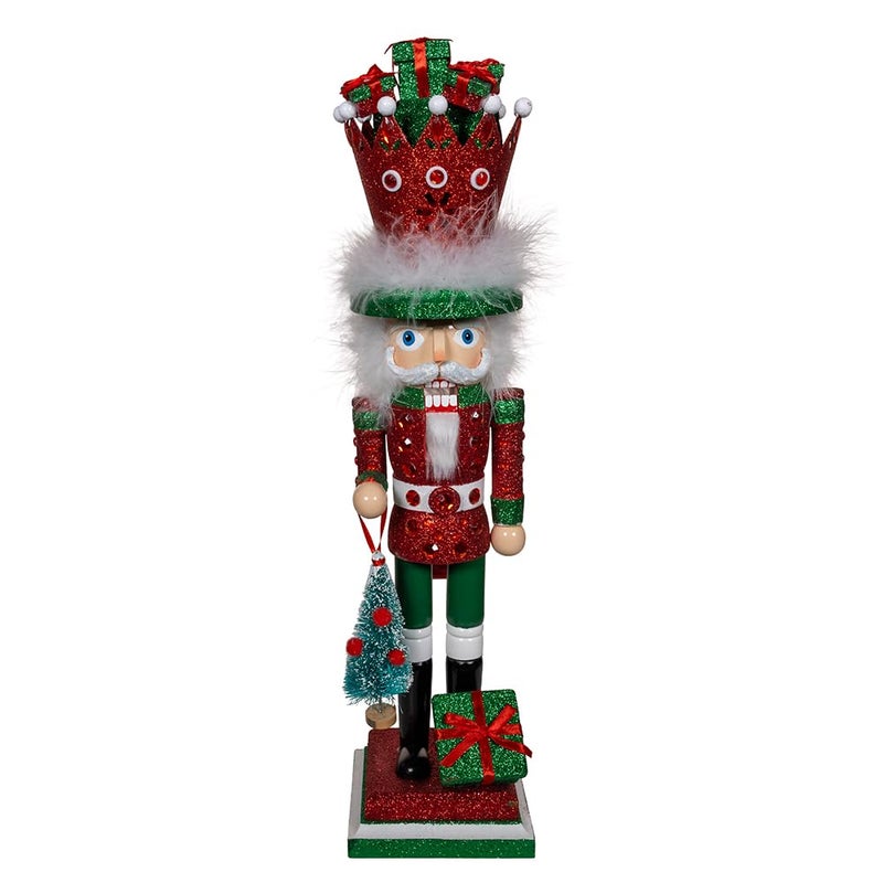 Kurt S. Adler Kurt Adler 18inch Hollywood Nutcrackers Red Green with Presents Crown Nutcracker - Image 2