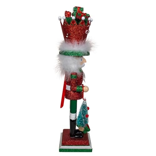 Kurt S. Adler Kurt Adler 18inch Hollywood Nutcrackers Red Green with Presents Crown Nutcracker - Image 3