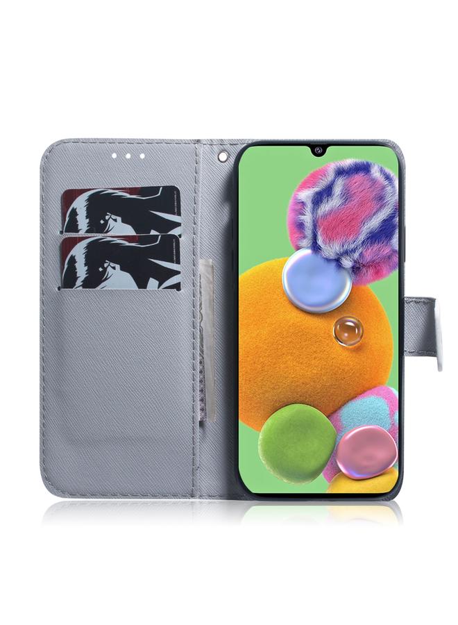 S-TOP Case For Galaxy A90 5G Coloured Drawing Pattern Horizontal Flip PU Leather Case with Holder & Card Slots & Wallet - Image 4
