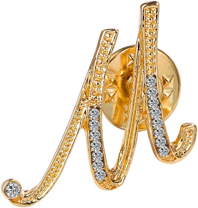 ETHOON Initial Letter Brooch Pin Small Lapel Pin Tie Tack Name Personalized Gifts for Women Men Gold A-Z - Image 1