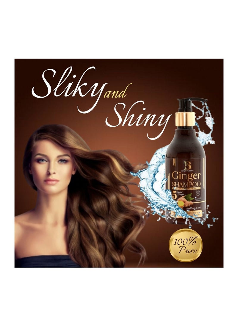 Anti-Hair Fall and Anti Thinning Ginger Shampoo, Hair Regrowth and Thickening Treatment for Men and Women, 250ml