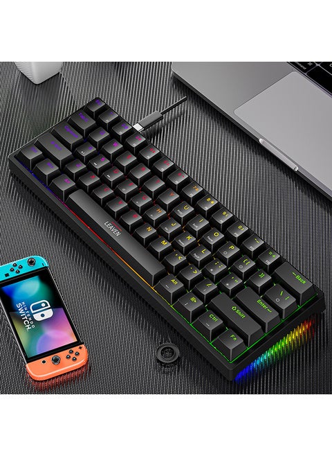 K620 E-sports Wired Mechanical Keyboard TYPE-C Hot Plug RGB Luminous Green Axis Game Bluetooth Mechanical Keyboard Crack k620 Black Green Shaft Classic Edition