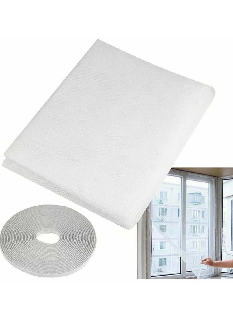 Captaintech Self-adhesive Window Screen  Anti Mosquito Net Adjustable DIY Fly Mesh Insect Netting Bug Bee Protector With Sticky Tape for most Windows 100X150cm  - Image 1