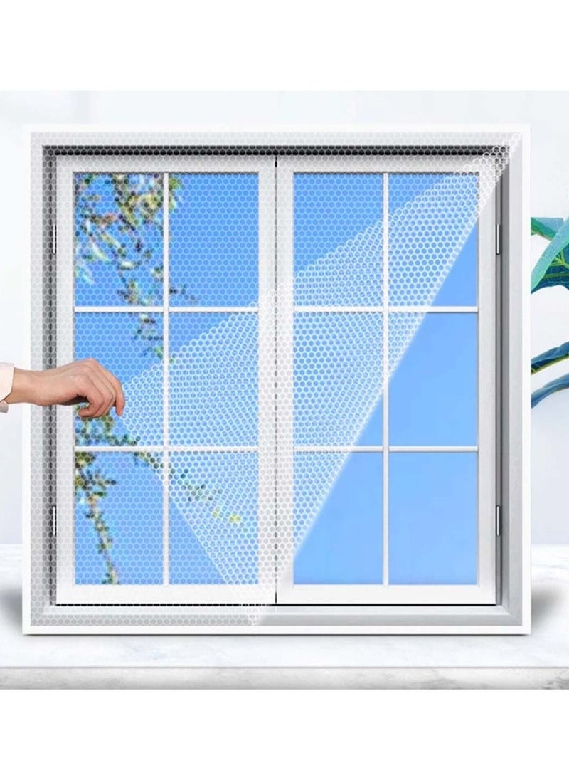 Captaintech Self-adhesive Window Screen  Anti Mosquito Net Adjustable DIY Fly Mesh Insect Netting Bug Bee Protector With Sticky Tape for most Windows 100X150cm  - Image 3