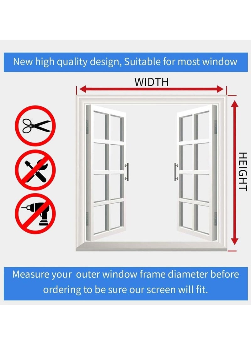 Captaintech Self-adhesive Window Screen  Anti Mosquito Net Adjustable DIY Fly Mesh Insect Netting Bug Bee Protector With Sticky Tape for most Windows 100X150cm  - Image 2