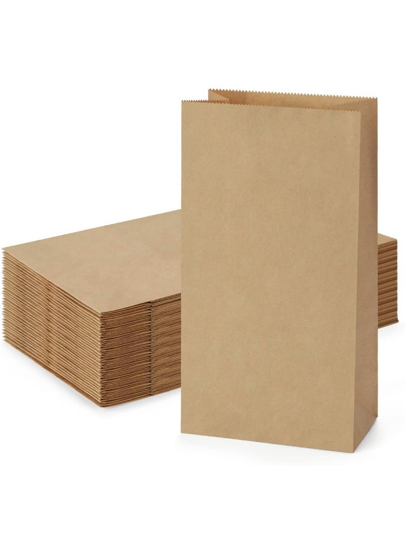 Kraft Paper Lunch Bags (100 Count) - Bulk Disposable Lunch Sacks, Good for a Snack, Sandwich, Grocery Food, and Arts & Crafts Projects,13x8x24cm  - Image 1