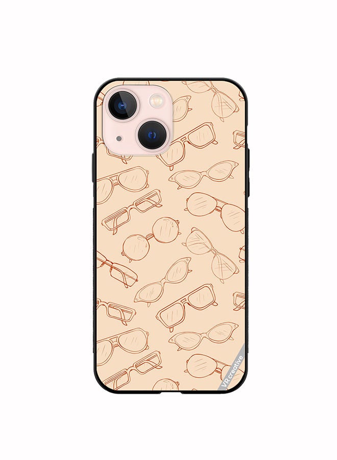 VR CREATIVE Protective Case Cover For Apple iPhone 13 mini Sketch Eyeglasses Design Multicolour - Image 1
