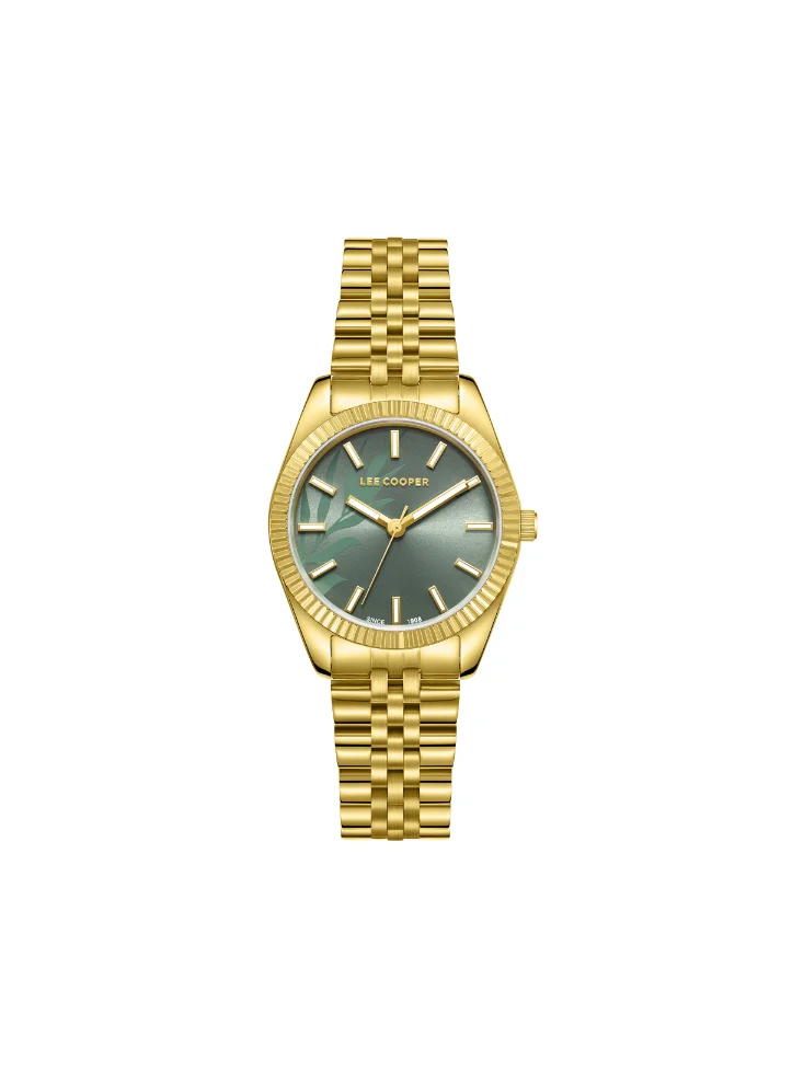 Lee Cooper Women's Analog Display Watch With Gold Metal Strap - LC08102.270