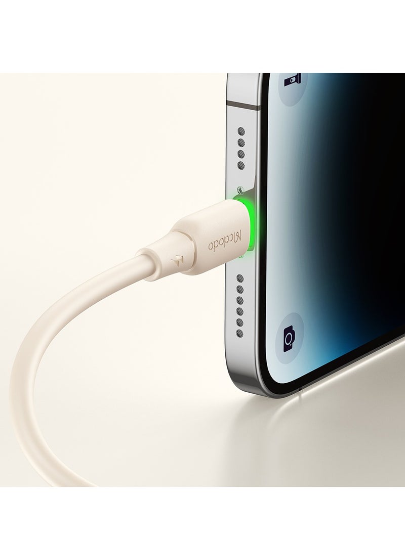 Mcdodo - Alpha Series 36W Type-C to Lightning Data Cable with LED Indicator – 1.2m Beige - Image 1