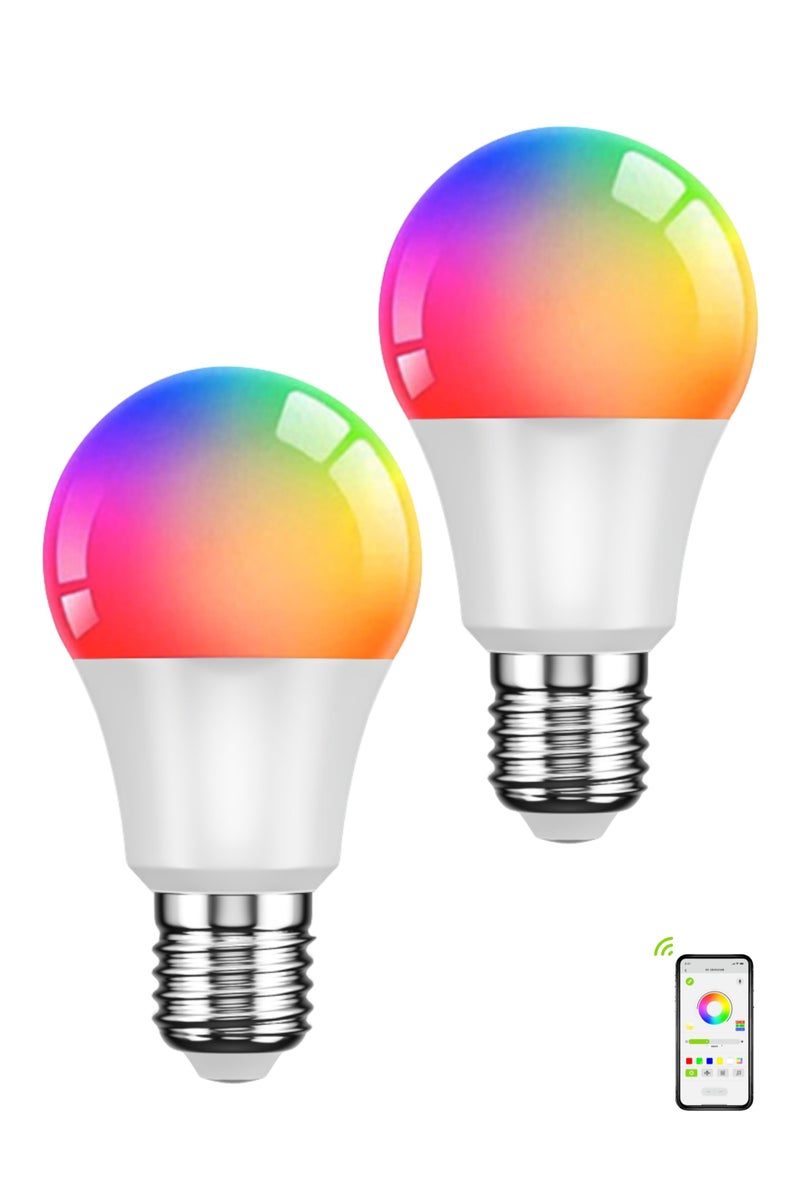 Vmax 2 Pieces Smart LED Bulb 7W Dimmable Light Bulb Work with App/Switch Control - Image 1