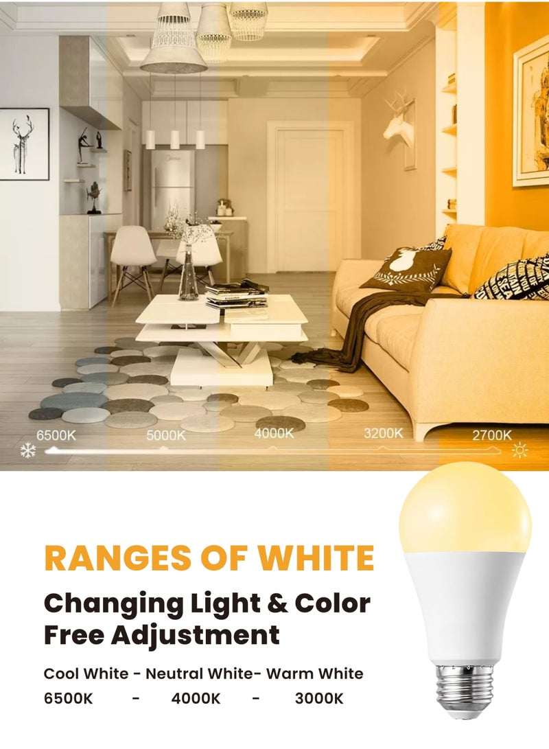 Vmax 2 Pieces Smart LED Bulb 7W Dimmable Light Bulb Work with App/Switch Control - Image 5