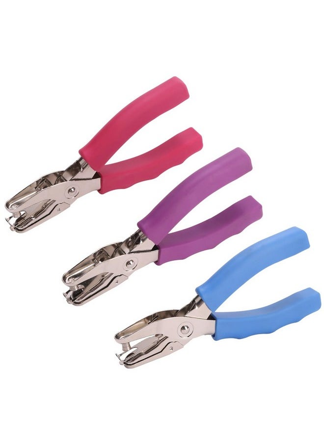craftinova 1 Hole Punch， 1/4 Inch Of Single Whole Punch，With Soft Grip Handles, With 6 Sheet Capacity, Perfect For Home Office School Supplies, Can Be Used For Labels And Greeting Cards，3 Pcs  - Image 1