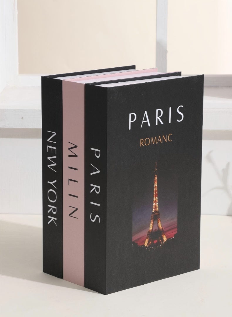 JUNYOUK Decorative Books for Home Decor,Set of 3 Stylish Fake Books of Room Books Decor Aesthetic,for Coffee Table Decor,Living Room, Table, Shelf Decor,Modern Hardcover Stacked Display Books - Image 2