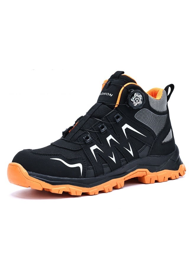 NIBEMINENT Steel Toe Anti Smashing and Anti Piercing Work Shoes with Wear-resistant Rubber Soles and Iron Shavings Resistance Durable - Image 1