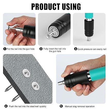 swabs Nail Wall Fastening Tool for Cement Wall Manual Steel Nails Gun Portable Concrete Nail Gun with Lightweight and Efficient Household Woodworking Tool - Image 2
